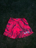 RED LIQUID SWIRL SHORTS